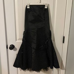 Black polkadotted cocktail/prom dress by Jessica McClintock